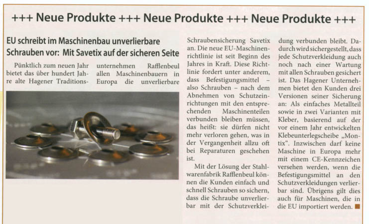 EU prescribes captive fasteners for protective guards: Savetix safely solves the problem
