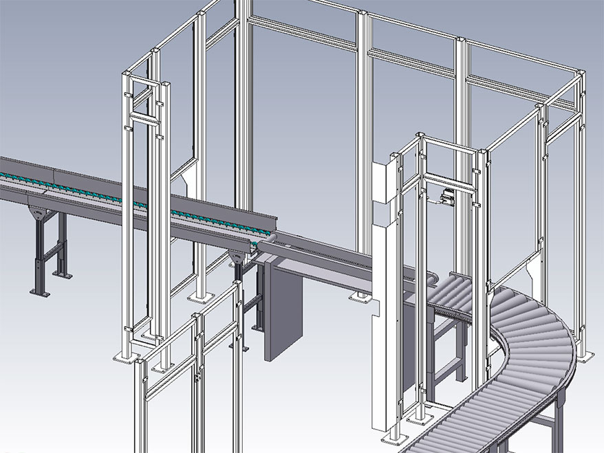 L’exemple illustré ici est celui des vis imperdables sur l’habillage de protection complet d’une ligne de montage.