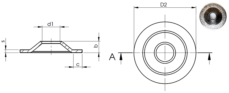 Savetix® captive washers , Standard tolerances to to DIN 6930