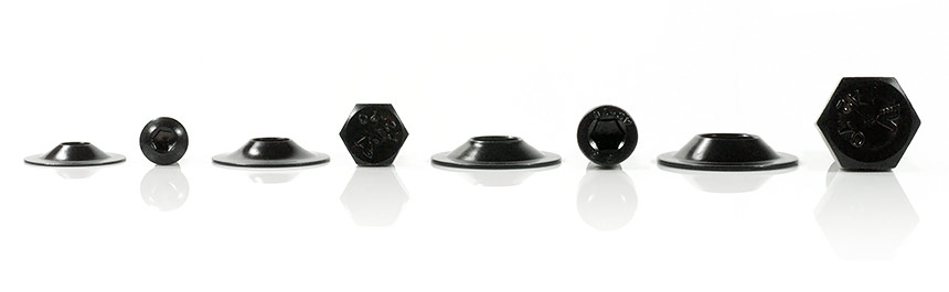 The captive screws SAVETIX® are now available in black anodized finish (extra charge)