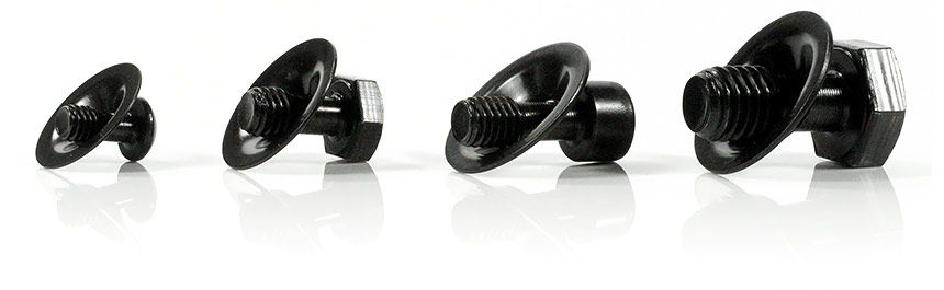 Śruby zabezpieczone przed wypadnięciem SAVETIX® są od teraz dostępne również w wersji anodowanej czarnej (za dopłatą).